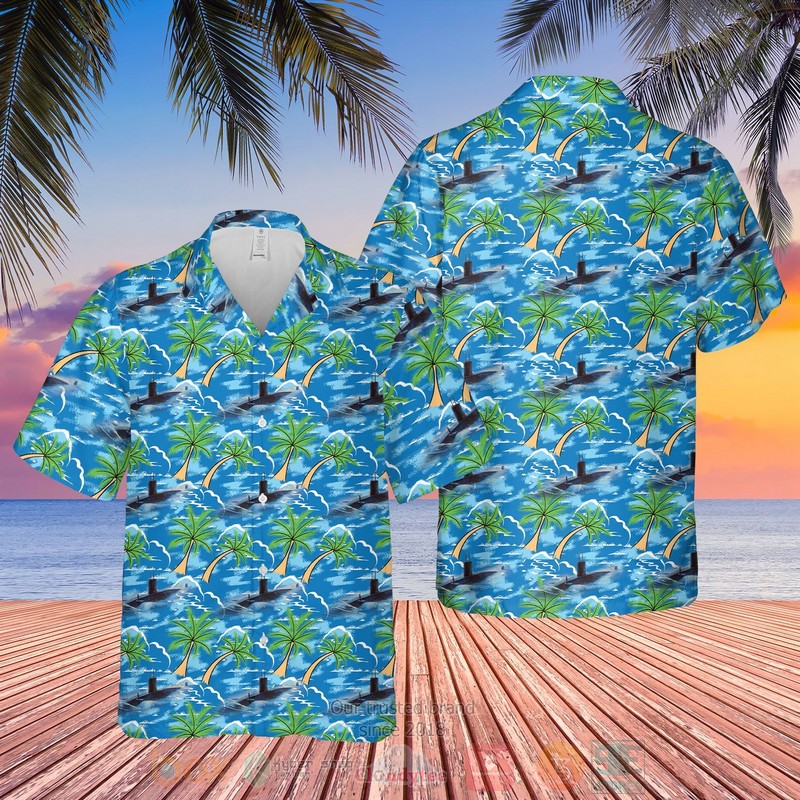 BEST RN Historical Churchill-Class Submarine 3D Aloha Shirt 2 RN Historical Churchill Class Submarine Hawaiian Shirt