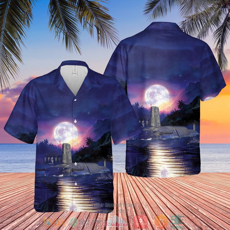 RN Vanguard Class Ballistic Missile Submarine Purple moon Hawaiian Shirt