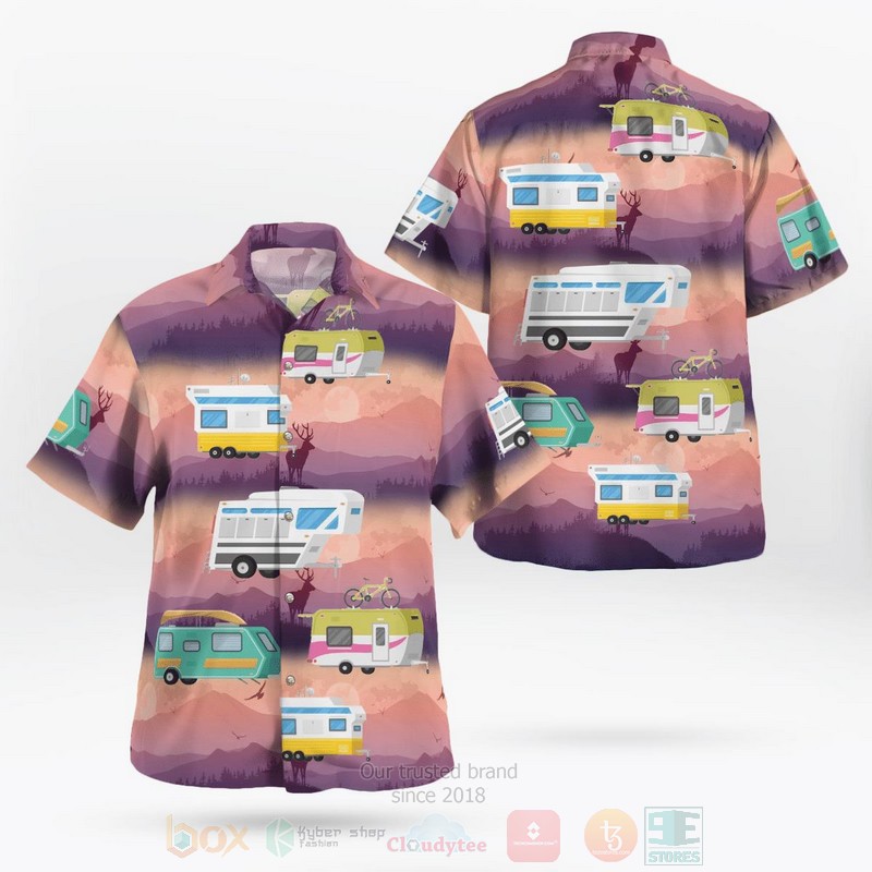 BEST RV Camping Caravan 3D Aloha Shirt