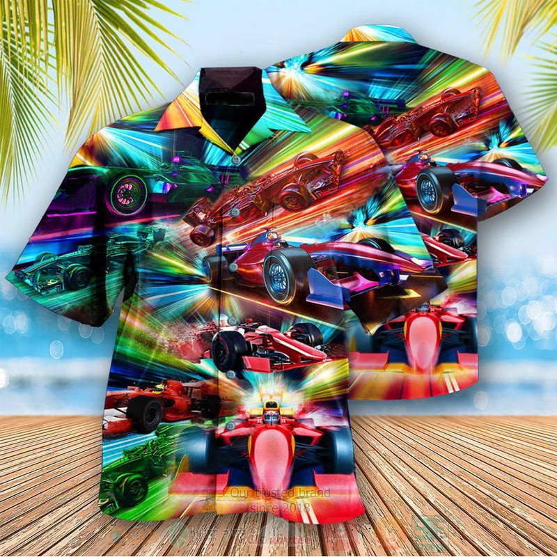 BEST Racing Fast Car Light 3D Aloha Shirt