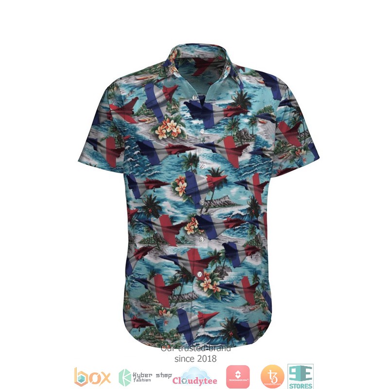 Rafale Solo Display French Cyan blue Limited Hawaiian Shirt word3