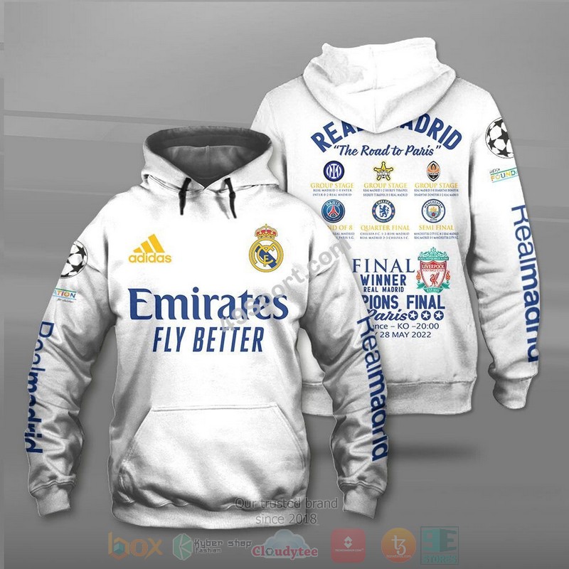 BEST FC Real Madrid The Road To Paris Champions 3D Shirt, Hoodie word3