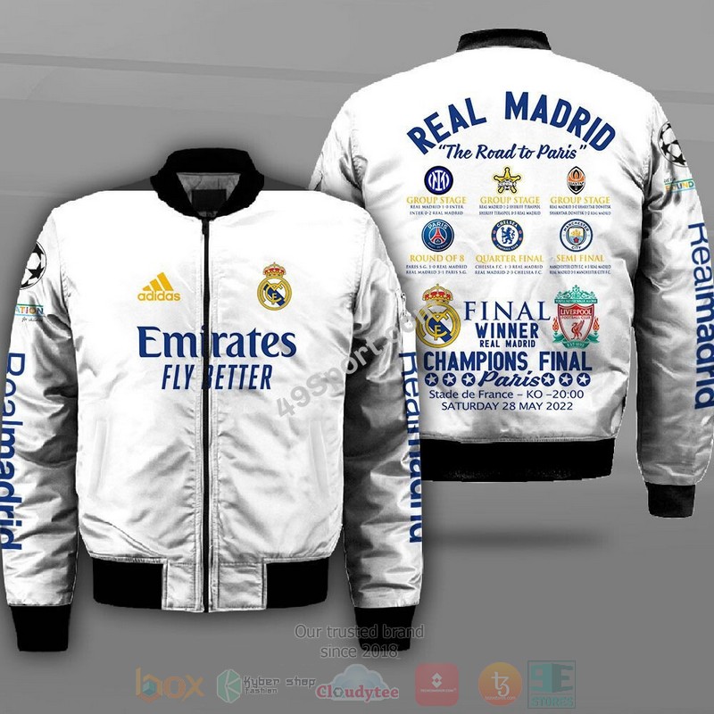 BEST FC Real Madrid The Road To Paris Champions Bomber Jacket