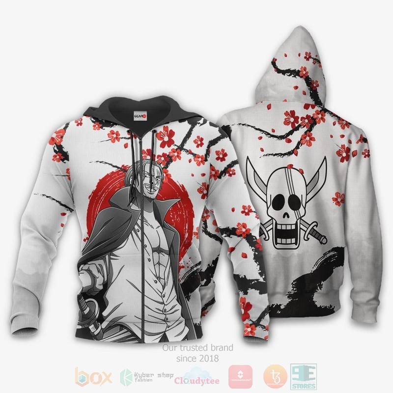 Red Haired Shanks Custom One Piece Anime 3D Hoodie Bomber Jacket
