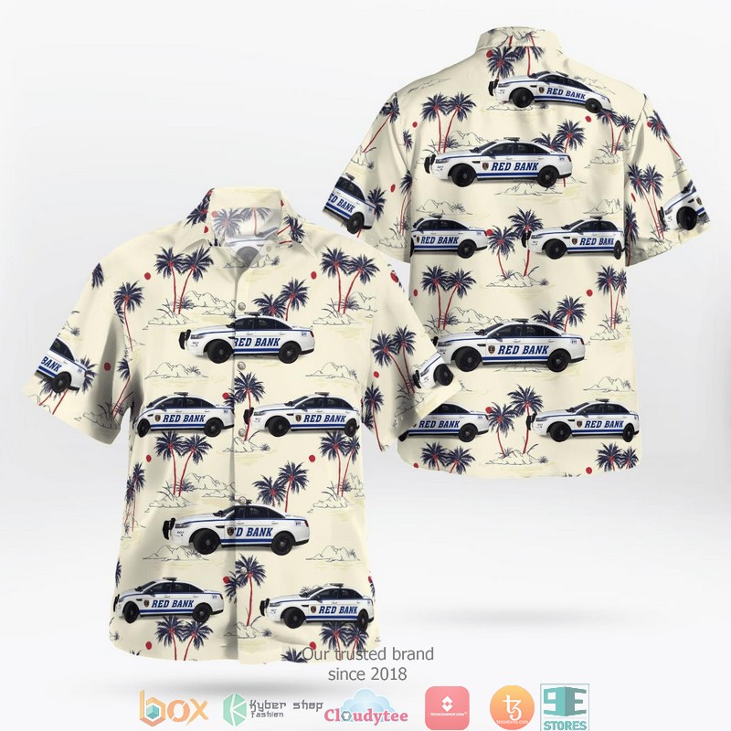 Red Bank Police Department New Jersey Hawaiian Shirt word1