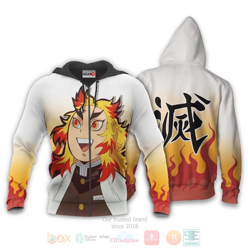 Rengoku Custom Kimetsu Anime Funny 3D Hoodie Bomber Jacket