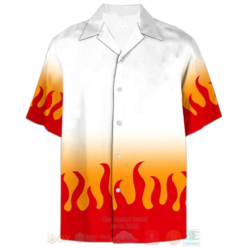Rengoku Haori Kimono Hawaiian Shirt
