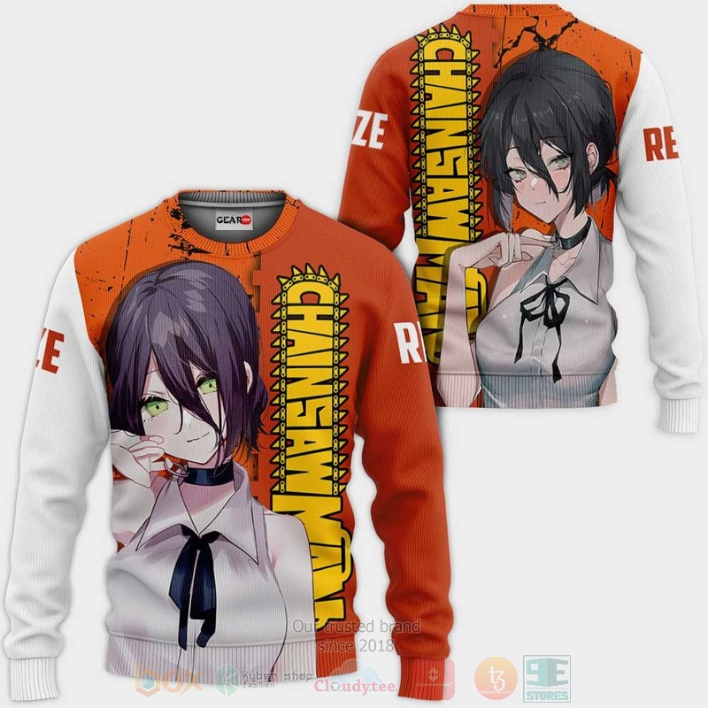 BEST Anime Reze Chainsaw Man All Over Print Hoodie-Bomber Jacket 2 Reze Custom Chainsaw Man Anime 3D Hoodie Bomber Jacket 1