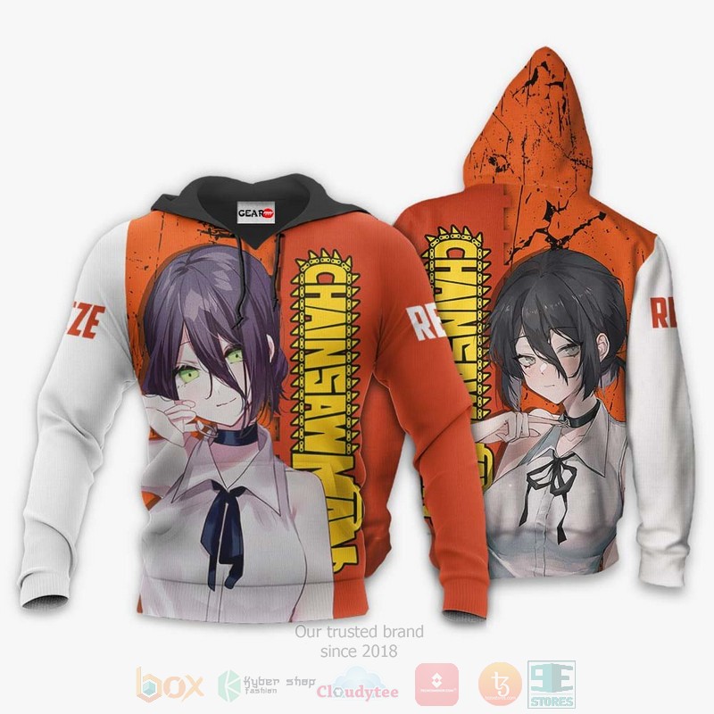 BEST Anime Reze Chainsaw Man All Over Print Hoodie-Bomber Jacket 3 Reze Custom Chainsaw Man Anime 3D Hoodie Bomber Jacket 1 2