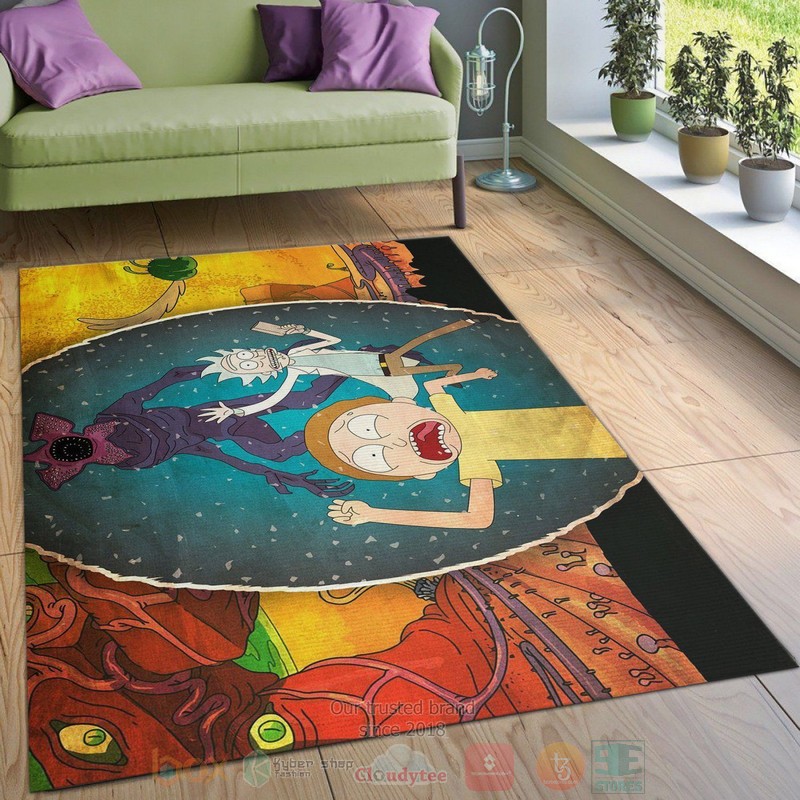 Rick And Morty Christmas Area Rugs