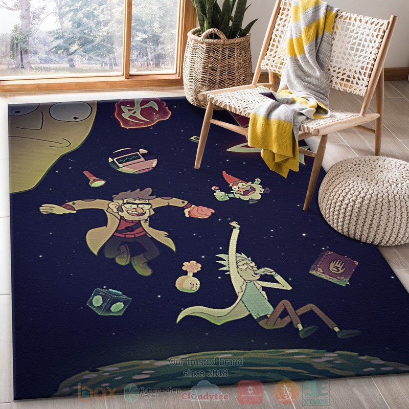 Rick And Morty Christmas Cartoon Area Rugs