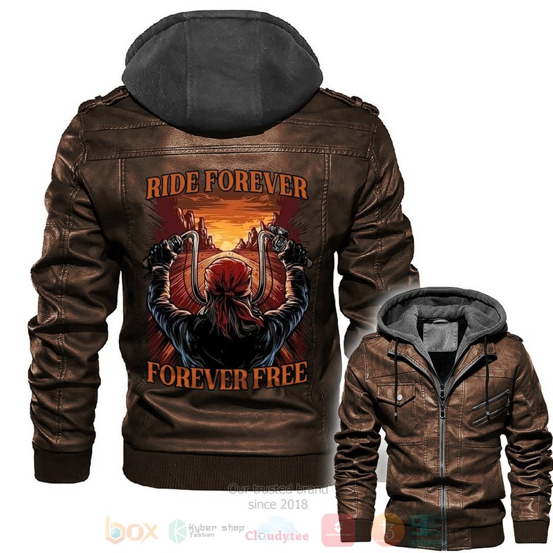 BEST Ride Forever Forever Free Zipper Jacket Leather 3 Ride Forever Forever Free Leather Jacket 1 2