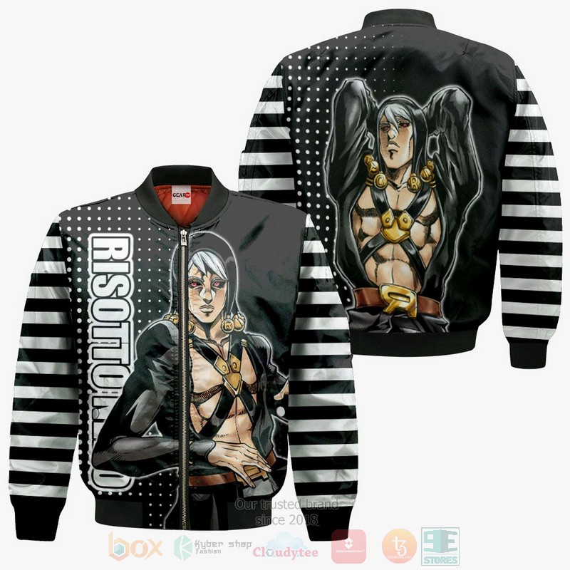 BEST Anime Risotto Nero JoJo's Adventures All Over Print Hoodie-Bomber Jacket 4 Risotto Nero Custom Anime JoJos Adventures 3D Hoodie Bomber Jacket 1 2 3
