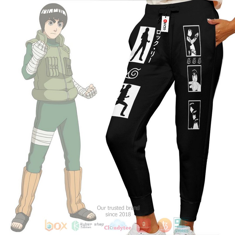 Rock Lee Anime Naruto black Jogger longpants 1