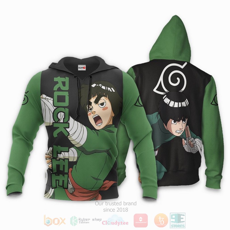 BEST Anime Rock Lee Naruto All Over Print Hoodie-Bomber Jacket 3 Rock Lee Custom Anime Naruto 3D Hoodie Bomber Jacket 1 2