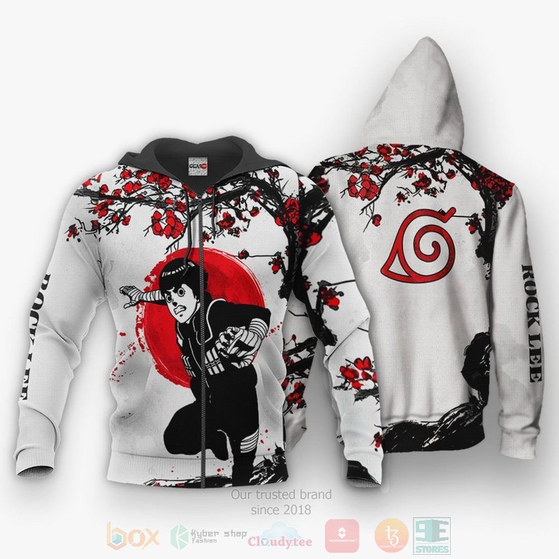 BEST Anime Rock Lee Naruto All Over Print Hoodie-Bomber Jacket 12 Rock Lee Custom Naruto Anime 3D Hoodie Bomber Jacket