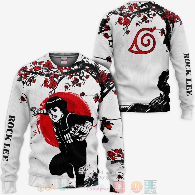 BEST Anime Rock Lee Naruto All Over Print Hoodie-Bomber Jacket 2 Rock Lee Custom Naruto Anime 3D Hoodie Bomber Jacket 1