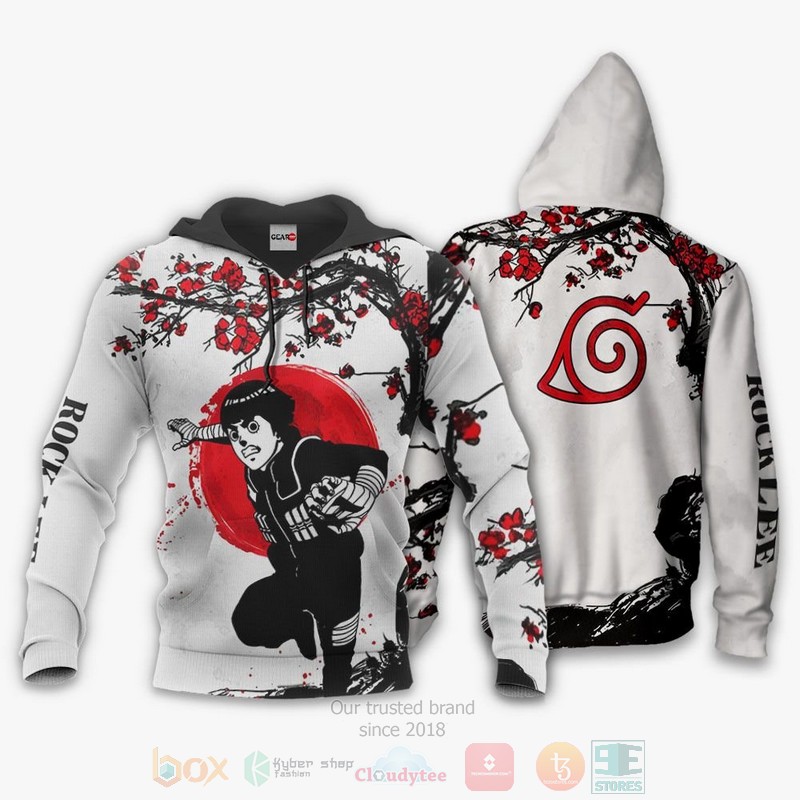 BEST Anime Rock Lee Naruto All Over Print Hoodie-Bomber Jacket 3 Rock Lee Custom Naruto Anime 3D Hoodie Bomber Jacket 1 2