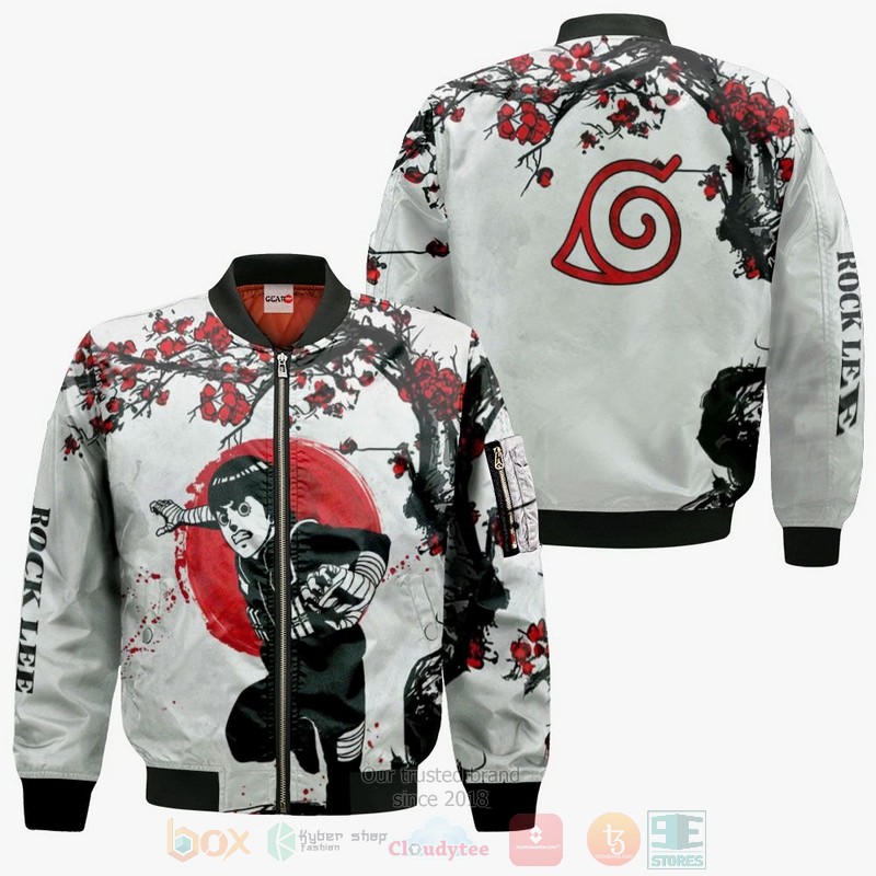 BEST Anime Rock Lee Naruto All Over Print Hoodie-Bomber Jacket 4 Rock Lee Custom Naruto Anime 3D Hoodie Bomber Jacket 1 2 3