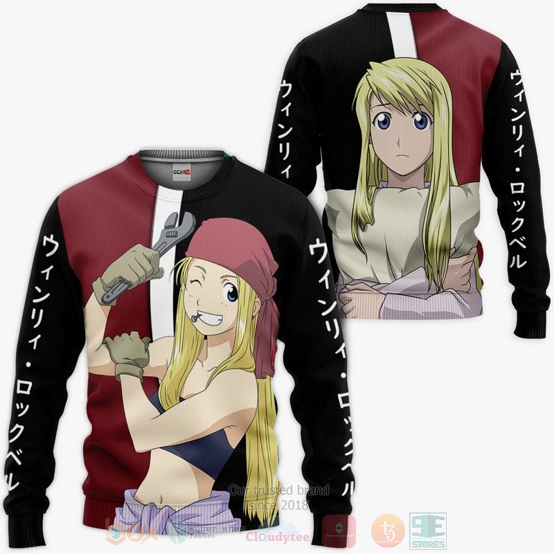 BEST Anime Rockbell Winry Fullmetal Alchemist Anime-Manga All Over Print Hoodie-Bomber Jacket 2 Rockbell Winry Custom Fullmetal Alchemist Anime Manga 3D Hoodie Bomber Jacket 1