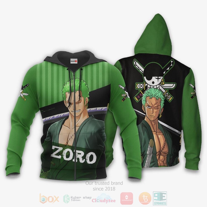 Roronoa Zoro One Piece Anime 3D Hoodie Bomber Jacket
