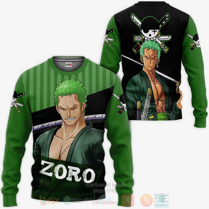 BEST Anime Roronoa Zoro One Piece All Over Print Hoodie-Bomber Jacket 2 Roronoa Zoro One Piece Anime 3D Hoodie Bomber Jacket 1