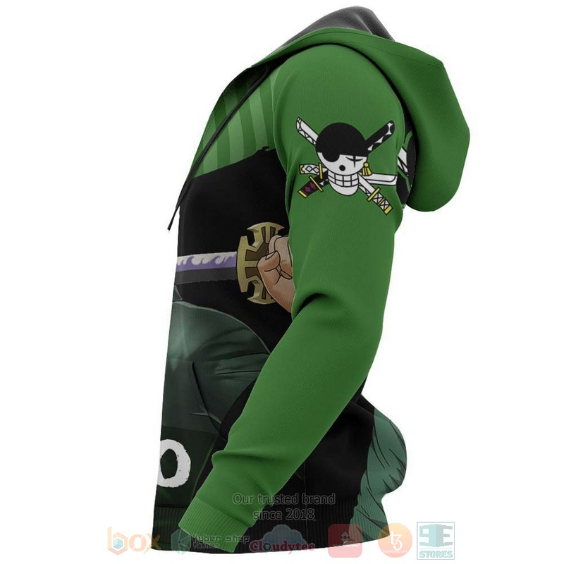 BEST Anime Roronoa Zoro One Piece All Over Print Hoodie-Bomber Jacket 6 Roronoa Zoro One Piece Anime 3D Hoodie Bomber Jacket 1 2 3 4 5