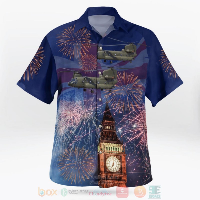 BEST Royal Air Force Chinook HC2 Happy New Year 3D Aloha Shirt word2