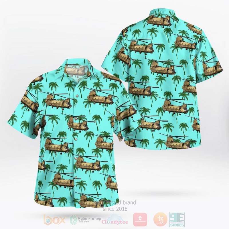 BEST Royal Air Force Chinook HC6A of 18 Sqn 3D Aloha Shirt word2