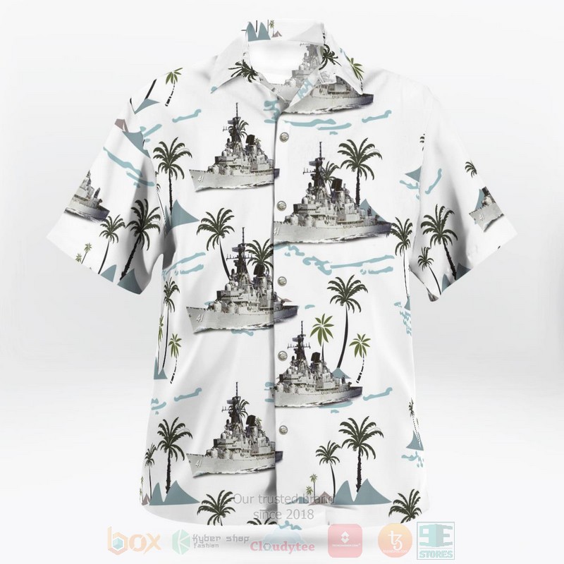 NEW Royal Australian Navy HMAS Brisbane D 41 white Hawaii Shirt 3 NEW Royal Australian Navy HMAS Brisbane D 41 white Hawaii Shirt word2