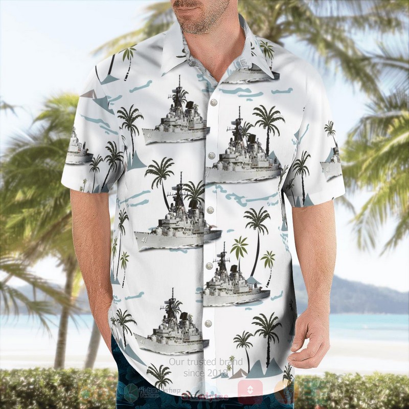 NEW Royal Australian Navy HMAS Brisbane D 41 white Hawaii Shirt 4 NEW Royal Australian Navy HMAS Brisbane D 41 white Hawaii Shirt word2