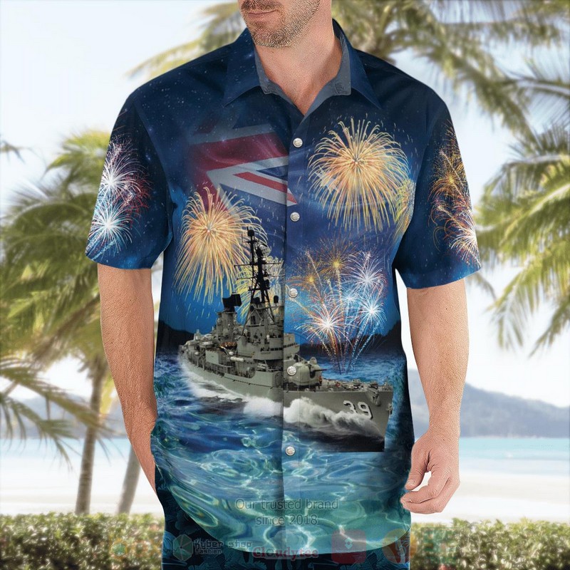 NEW Royal Australian Navy HMAS Hobart D 39 Australia Day Hawaii Shirt word1
