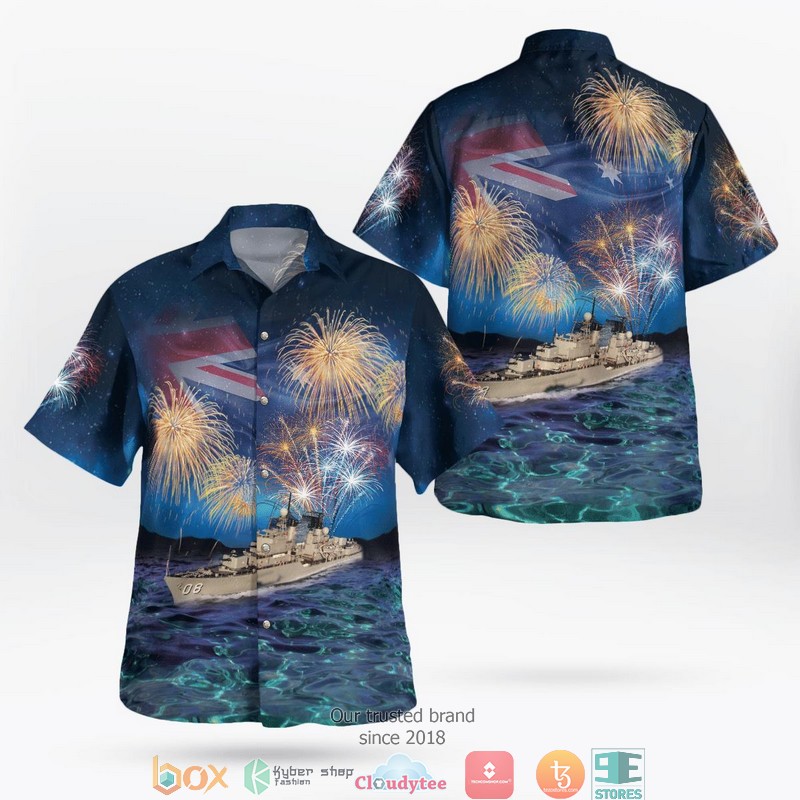 Royal Australian Navy HMAS Vendetta D08 Australia Day Hawaiian Shirt word3