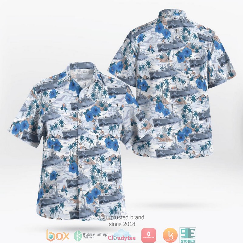 Royal Australian Navy HMAS Yarra DE 45 Hawaiian Shirt 1 Royal Australian Navy HMAS Yarra DE 45 Hawaiian Shirt word3