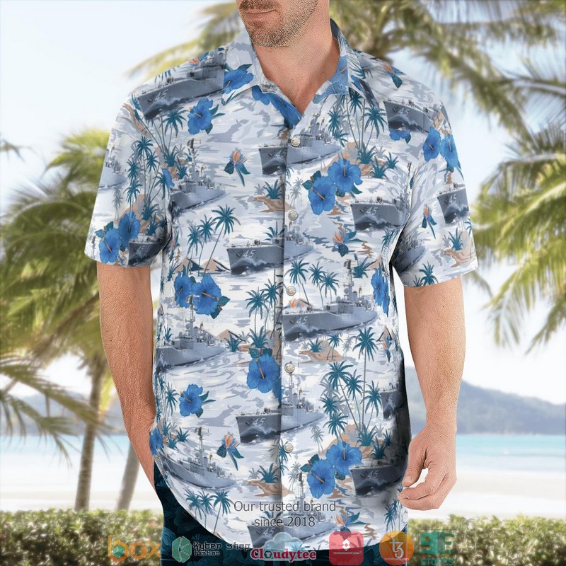 Royal Australian Navy HMAS Yarra DE 45 Hawaiian Shirt 4 Royal Australian Navy HMAS Yarra DE 45 Hawaiian Shirt word3