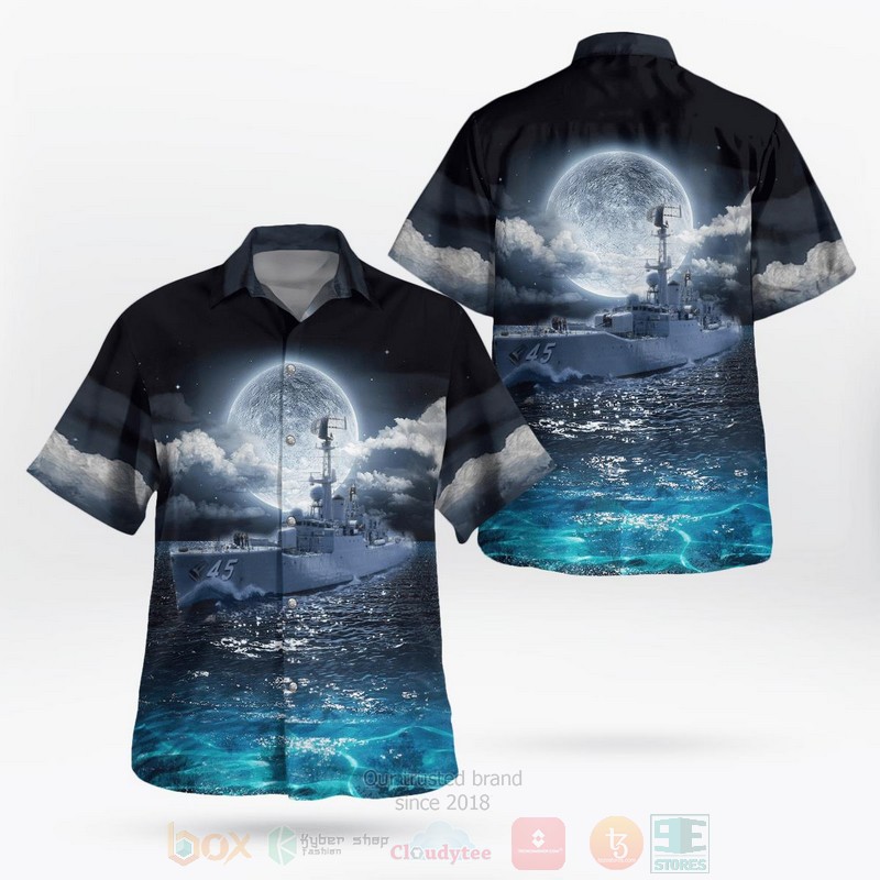 NEW Royal Australian Navy HMAS Yarra DE 45 Moon Hawaii Shirt word1