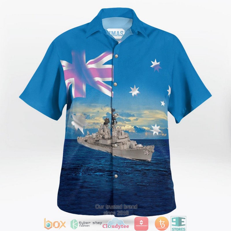 BEST Royal Australian Navy RAN HMAS Perth D 38 Perth-class Guided Missile Destroyer Hawaii Shirt word1