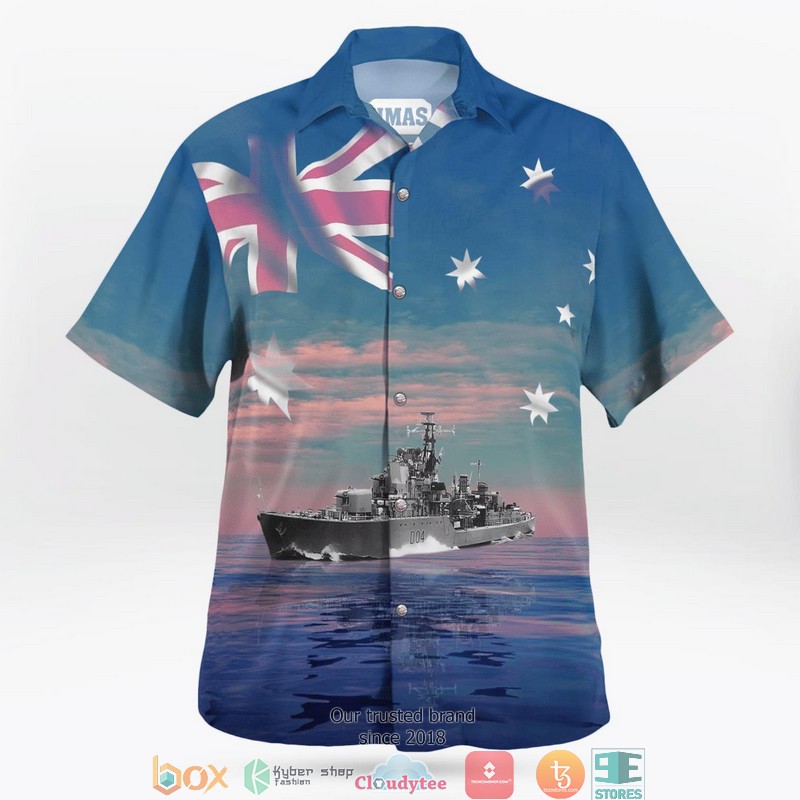 Royal Australian Navy RAN HMAS Voyager D04 Daring-class Destroyer Hawaiian Shirt word1