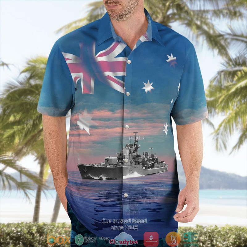 Royal Australian Navy RAN HMAS Voyager D04 Daring-class Destroyer Hawaiian Shirt word1