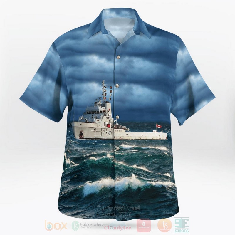 BEST Royal Canadian Navy HMCS Anticosti MSA 110 Anticosti-class Minesweeper 3D Aloha Shirt word3