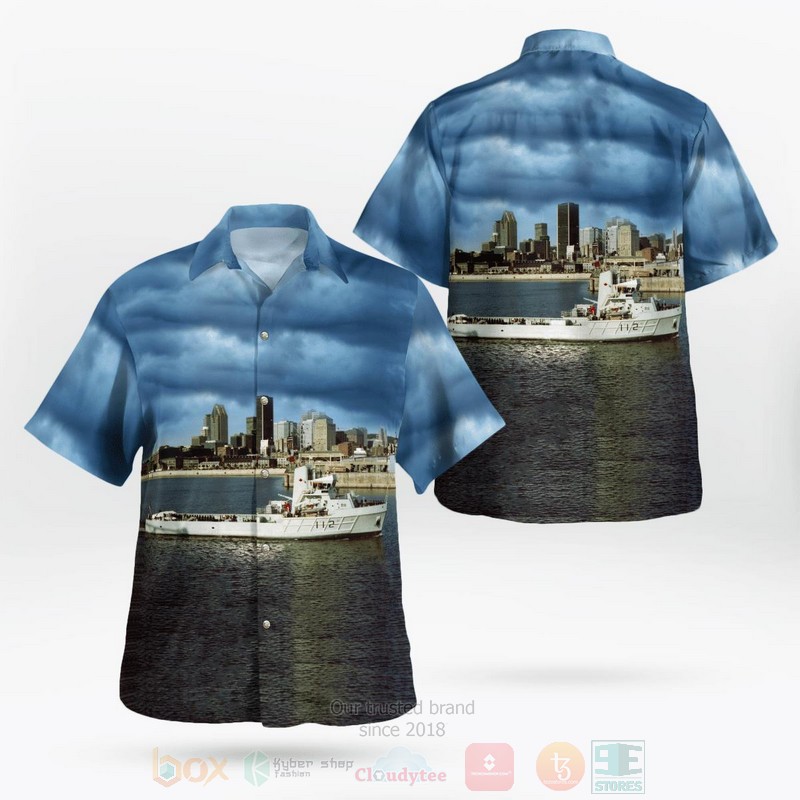 BEST Royal Canadian Navy HMCS Moresby MSA 112 Anticosti-class Minesweeper 3D Aloha Shirt word3