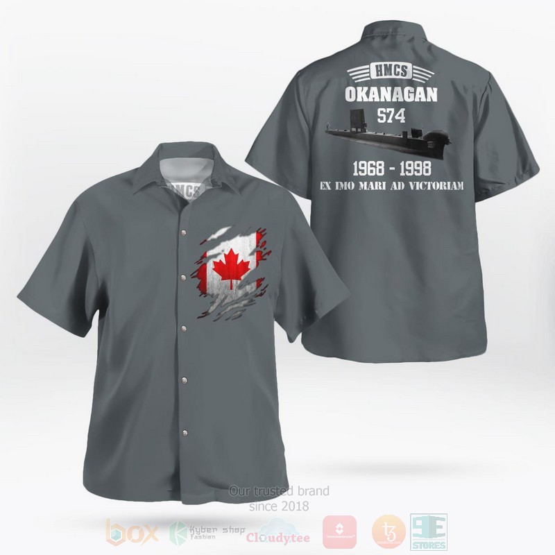 BEST Royal Canadian Navy HMCS Okanagan S74 Oberon-class submarine 3D Aloha Shirt word2