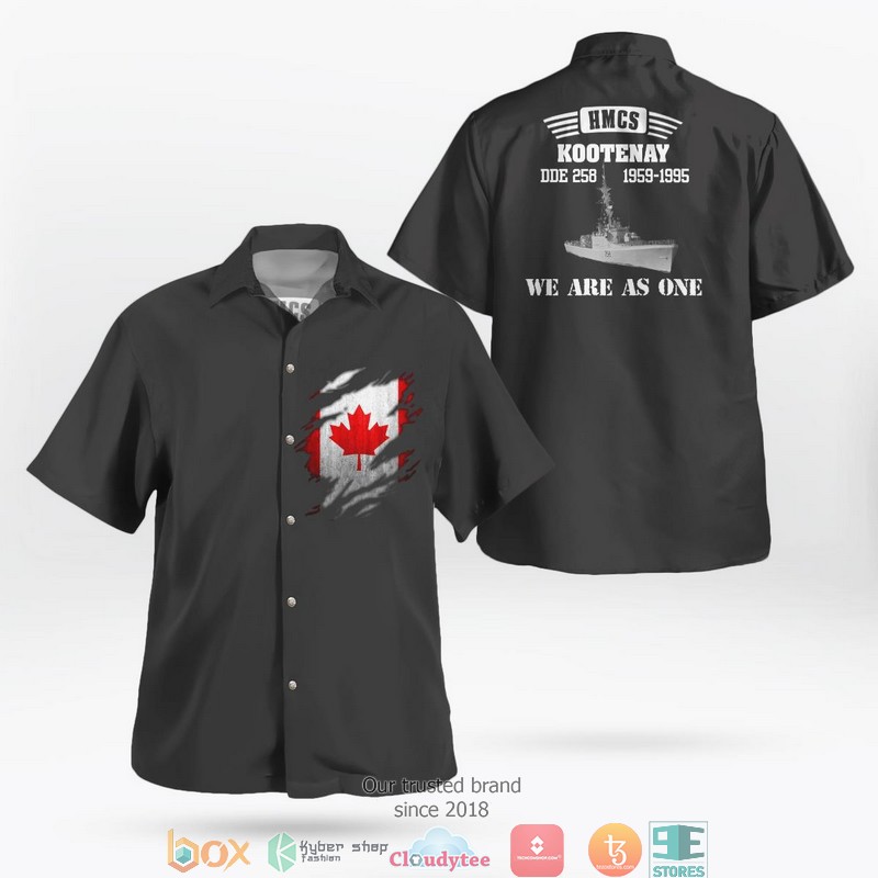 Royal Canadian Navy RCN HMCS Kootenay DDE 258 Restigouche-class destroyer Hawaiian Shirt 9 Royal Canadian Navy RCN HMCS Kootenay DDE 258 Restigouche-class destroyer Hawaiian Shirt word2