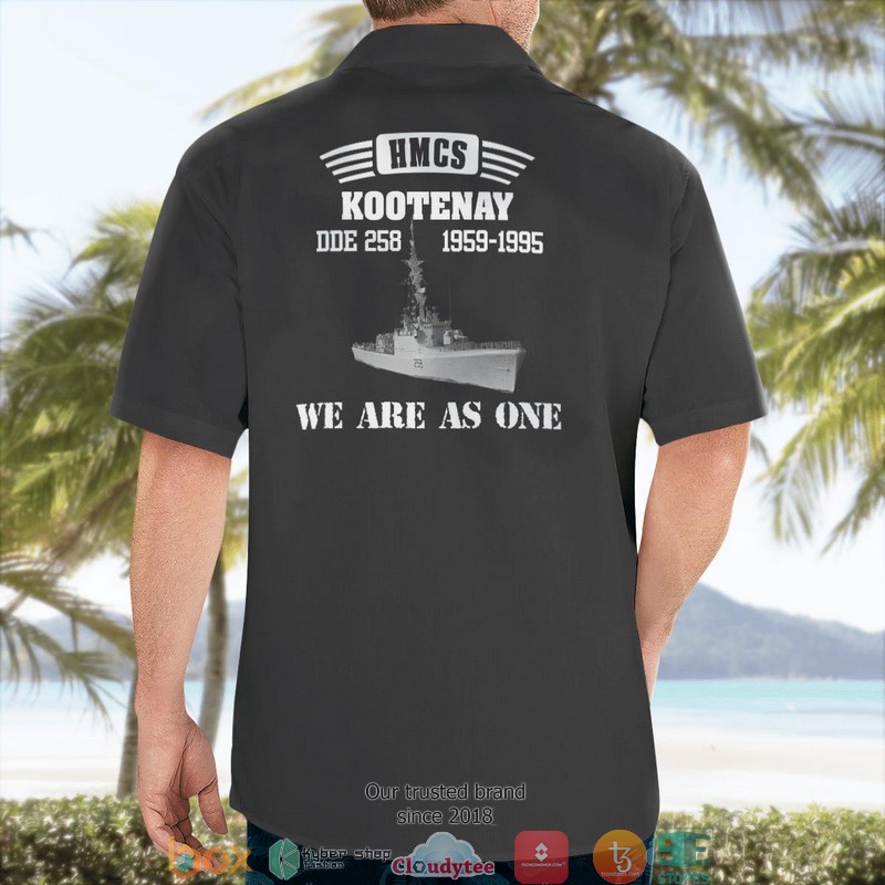 Royal Canadian Navy RCN HMCS Kootenay DDE 258 Restigouche-class destroyer Hawaiian Shirt word2