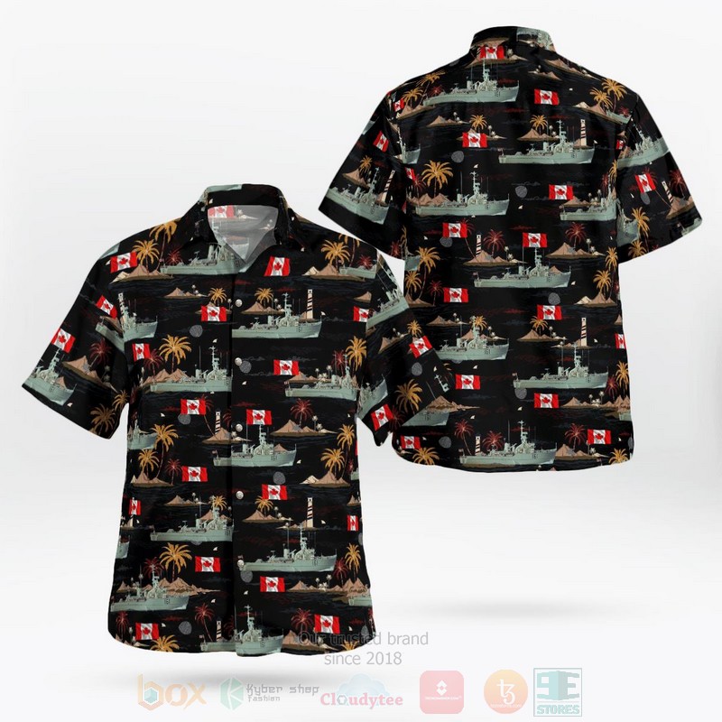 BEST Royal Canadian Navy RCN HMCS Thunder MCB 161 Bay-class minesweeper 3D Aloha Shirt word3