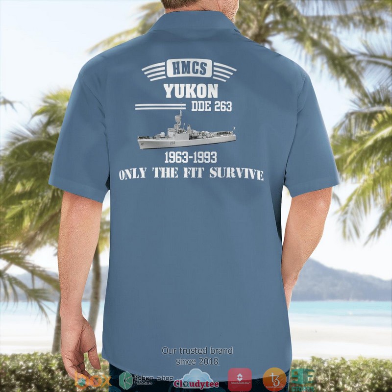 Royal Canadian Navy RCN HMCS Yukon DDE 263 Mackenzie-class destroyer Hawaiian Shirt 2 Royal Canadian Navy RCN HMCS Yukon DDE 263 Mackenzie-class destroyer Hawaiian Shirt word3