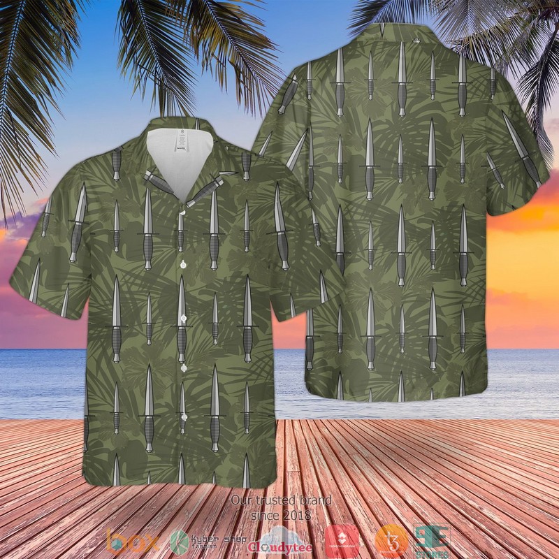Royal Marines Commando Dagger Millitary Green Limited Hawaiian Shirt
