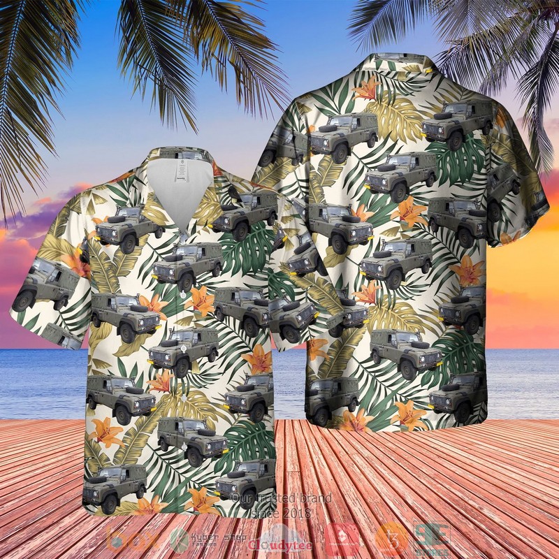 Royal Marines Land Rover Wolf Utility Vehicle Hawaiian Shirt