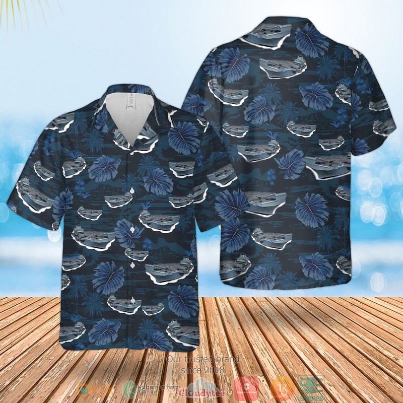 Royal Navy HMS Queen Elizabeth R08 Aircraft Carrier Hawaiian Shirt 3 Royal Navy HMS Queen Elizabeth R08 Aircraft Carrier Hawaiian Shirt