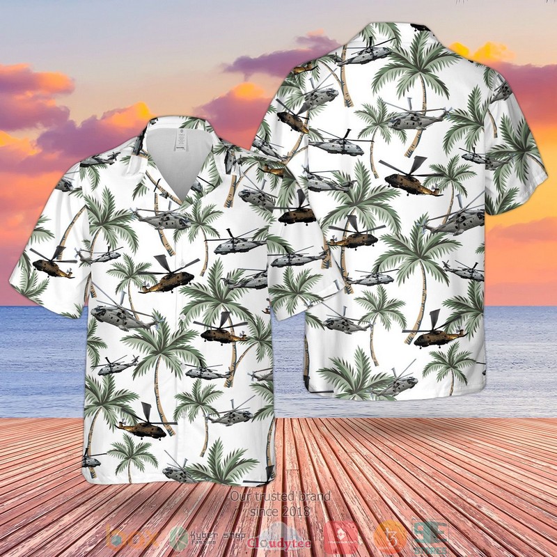 Royal Navy MERLIN HM MK2 White Hawaiian Shirt